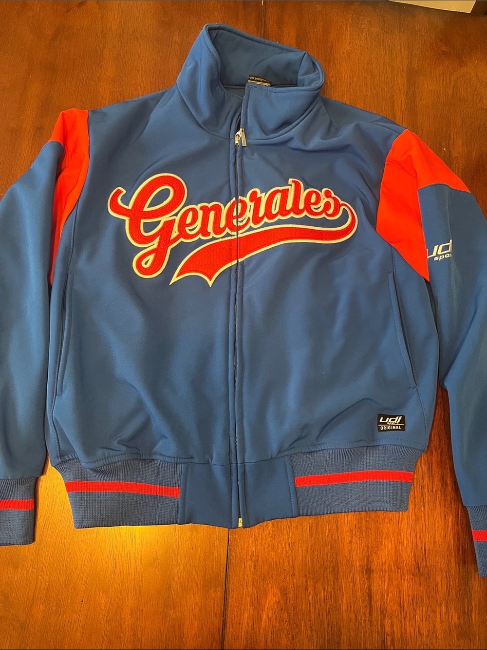 Generales de Durango LMB blue red embroidered fleece lines jacket baseball mexic